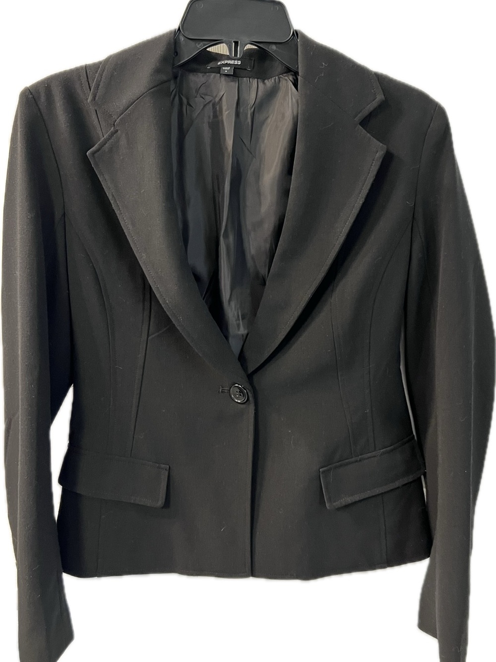 Express Black Single-Button Tailored Blazer